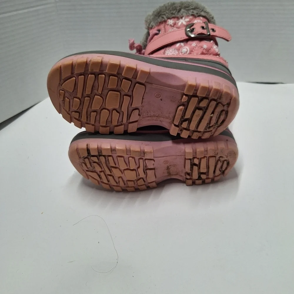 Stylish Pink and Gray Kids Boots